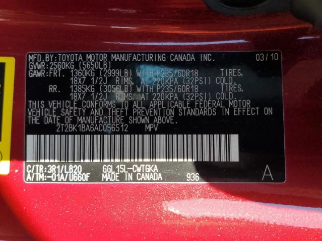 Photo 12 VIN: 2T2BK1BA6AC056512 - LEXUS RX 350 