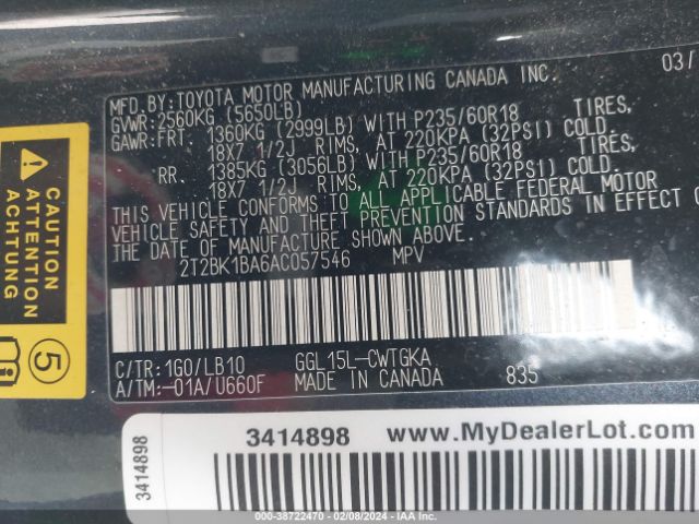 Photo 8 VIN: 2T2BK1BA6AC057546 - LEXUS RX 350 