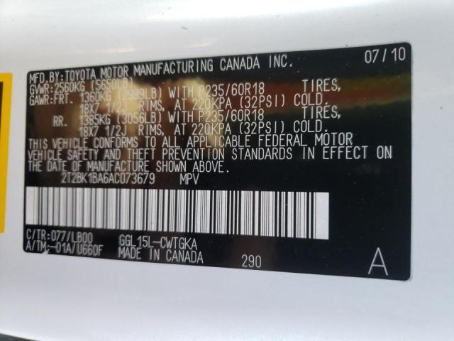 Photo 9 VIN: 2T2BK1BA6AC073679 - LEXUS RX 350 