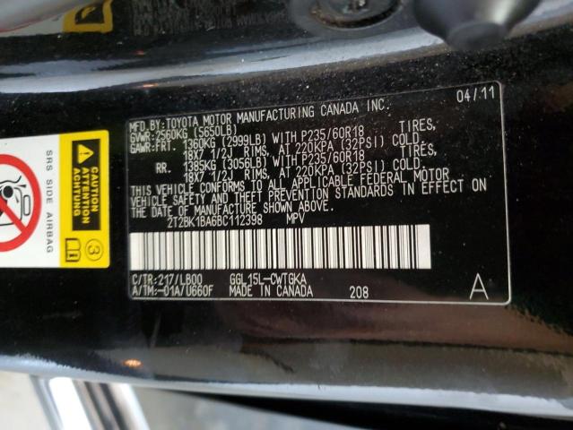 Photo 12 VIN: 2T2BK1BA6BC112398 - LEXUS RX 350 