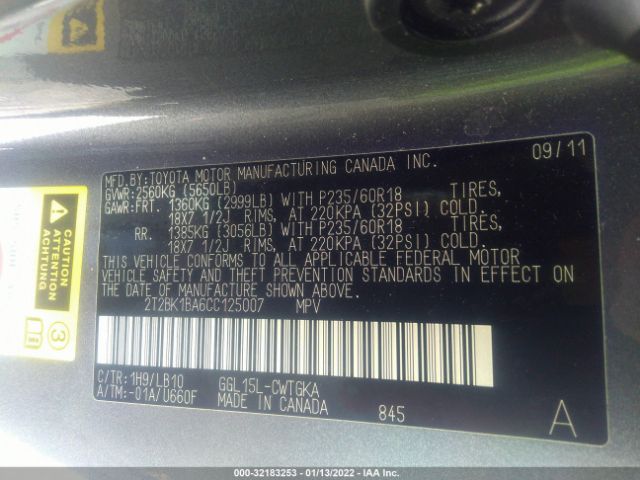 Photo 8 VIN: 2T2BK1BA6CC125007 - LEXUS RX 350 