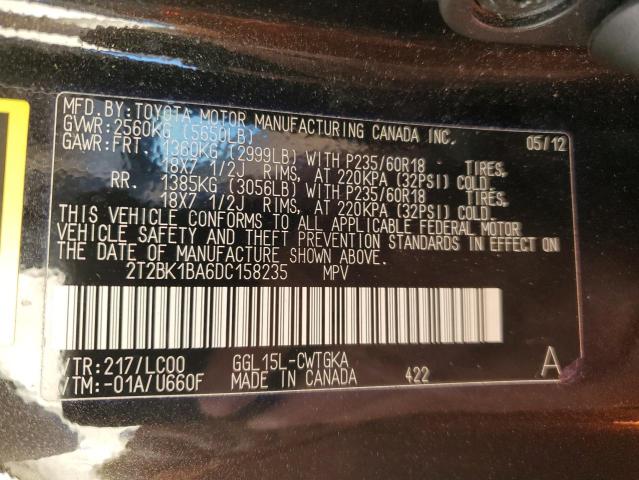 Photo 13 VIN: 2T2BK1BA6DC158235 - LEXUS RX 350 BAS 