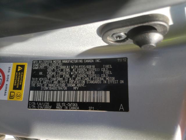 Photo 9 VIN: 2T2BK1BA6DC184706 - LEXUS RX 350 BAS 