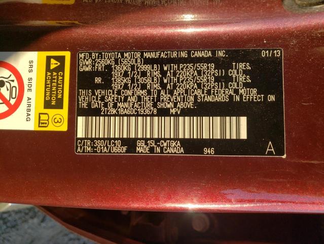 Photo 12 VIN: 2T2BK1BA6DC193678 - LEXUS RX 350 BAS 