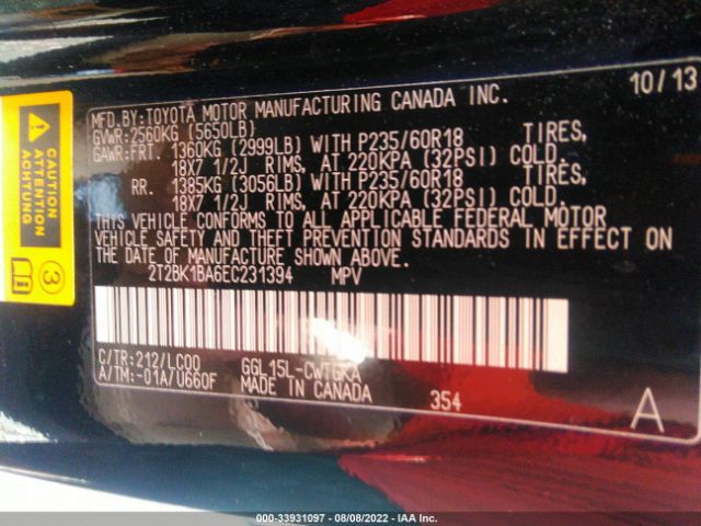 Photo 8 VIN: 2T2BK1BA6EC231394 - LEXUS RX 350 