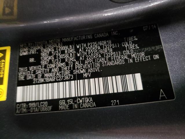 Photo 9 VIN: 2T2BK1BA6FC273873 - LEXUS RX 350 BAS 