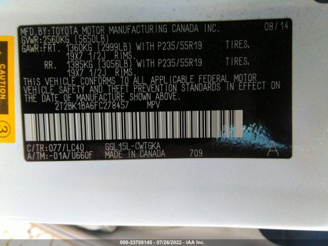 Photo 8 VIN: 2T2BK1BA6FC278457 - LEXUS RX 350 