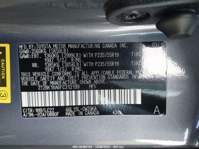 Photo 8 VIN: 2T2BK1BA6FC312199 - LEXUS RX 350 