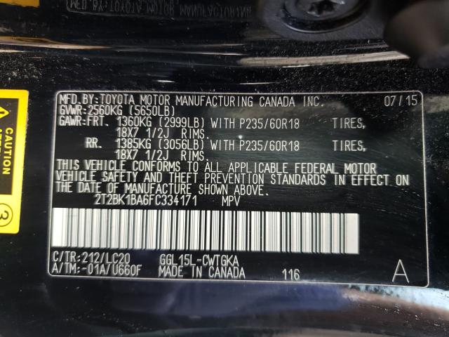 Photo 9 VIN: 2T2BK1BA6FC334171 - LEXUS RX 350 BAS 