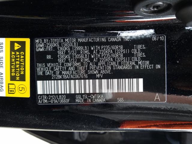 Photo 9 VIN: 2T2BK1BA7AC067616 - LEXUS RX 350 