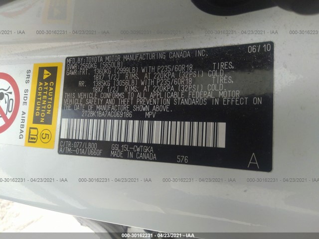 Photo 8 VIN: 2T2BK1BA7AC069186 - LEXUS RX 350 