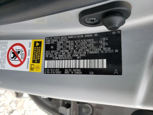 Photo 9 VIN: 2T2BK1BA7AC070533 - LEXUS RX 350 