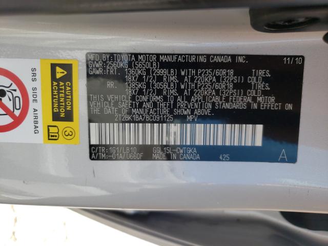 Photo 9 VIN: 2T2BK1BA7BC091125 - LEXUS RX 350 