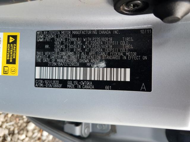 Photo 9 VIN: 2T2BK1BA7CC128028 - LEXUS RX 350 