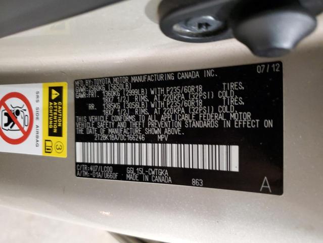 Photo 11 VIN: 2T2BK1BA7DC166246 - LEXUS RX350 