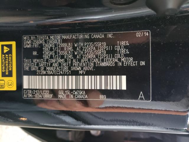 Photo 9 VIN: 2T2BK1BA7EC247751 - LEXUS RX 350 BAS 