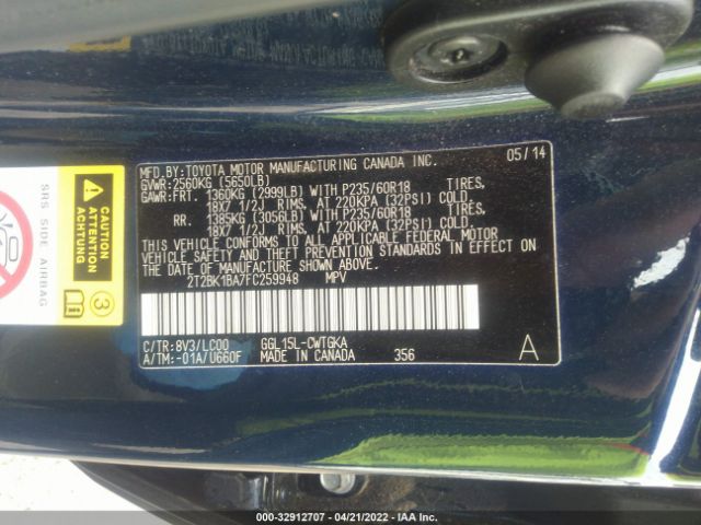 Photo 8 VIN: 2T2BK1BA7FC259948 - LEXUS RX 350 