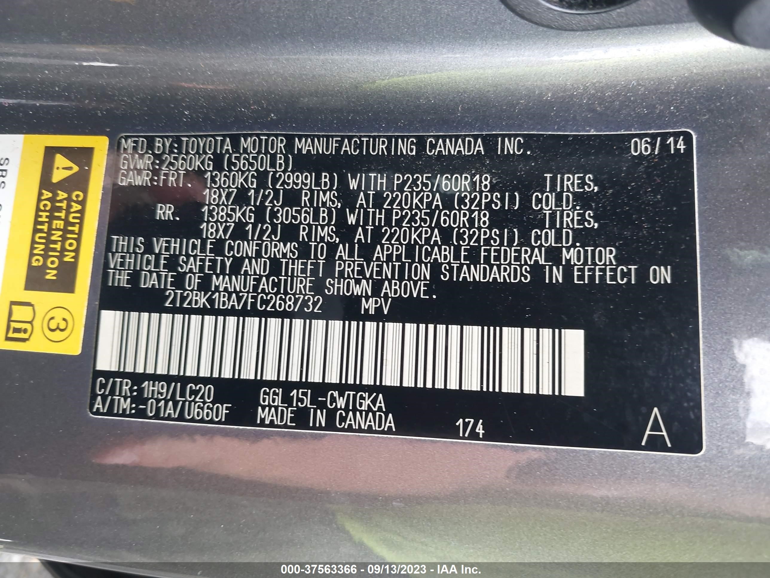 Photo 8 VIN: 2T2BK1BA7FC268732 - LEXUS RX 