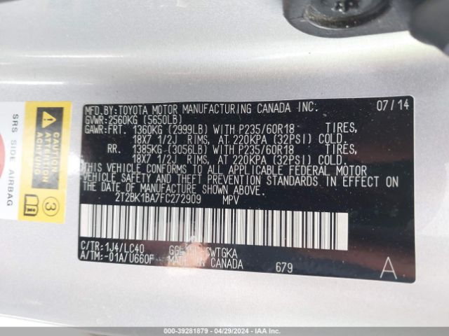 Photo 8 VIN: 2T2BK1BA7FC272909 - LEXUS RX 350 