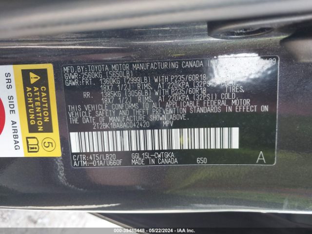 Photo 8 VIN: 2T2BK1BA8AC042420 - LEXUS RX 350 