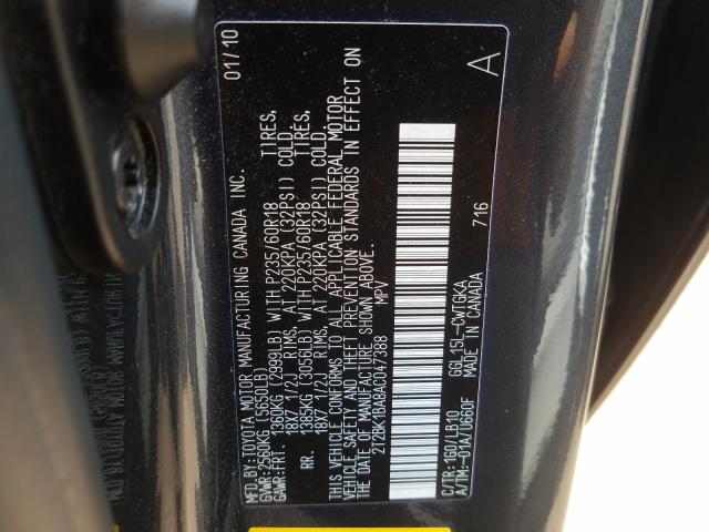 Photo 9 VIN: 2T2BK1BA8AC047388 - LEXUS RX 350 