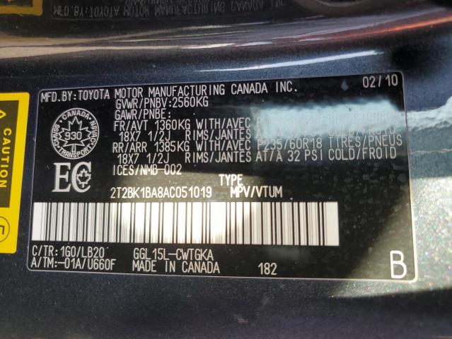 Photo 12 VIN: 2T2BK1BA8AC051019 - LEXUS RX 350 