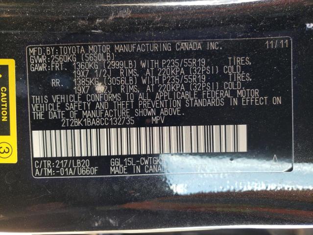 Photo 12 VIN: 2T2BK1BA8CC132735 - LEXUS RX 350 