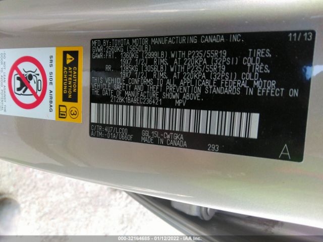 Photo 8 VIN: 2T2BK1BA8EC236421 - LEXUS RX 350 