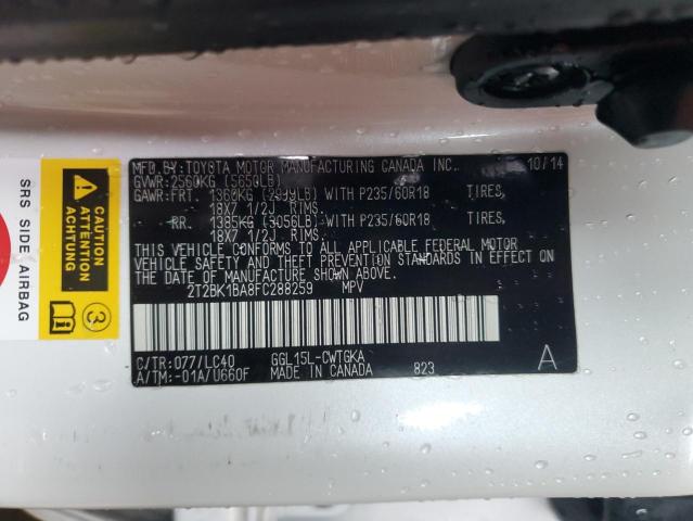 Photo 12 VIN: 2T2BK1BA8FC288259 - LEXUS RX 350 BAS 