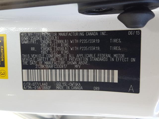 Photo 9 VIN: 2T2BK1BA8FC330817 - LEXUS RX-350 