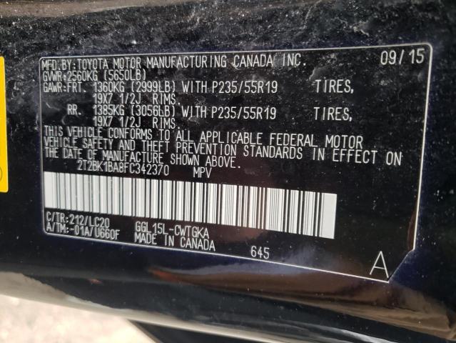 Photo 11 VIN: 2T2BK1BA8FC342370 - LEXUS RX 350 BAS 