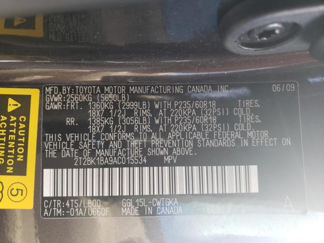 Photo 9 VIN: 2T2BK1BA9AC015534 - LEXUS RX 350 