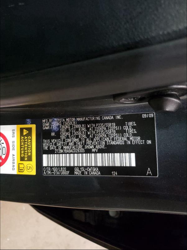 Photo 9 VIN: 2T2BK1BA9AC029305 - LEXUS RX 350 