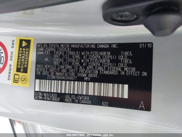 Photo 8 VIN: 2T2BK1BA9AC048677 - LEXUS RX 