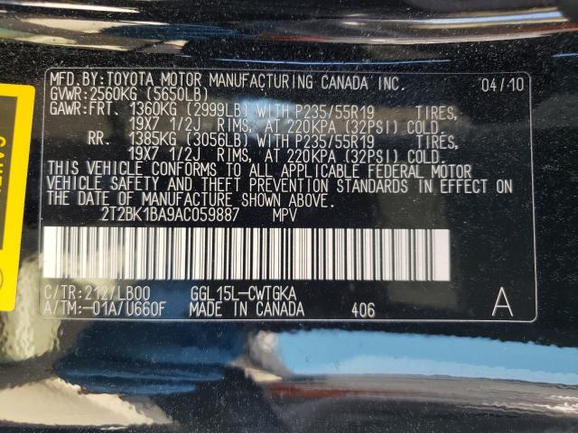 Photo 9 VIN: 2T2BK1BA9AC059887 - LEXUS RX 350 