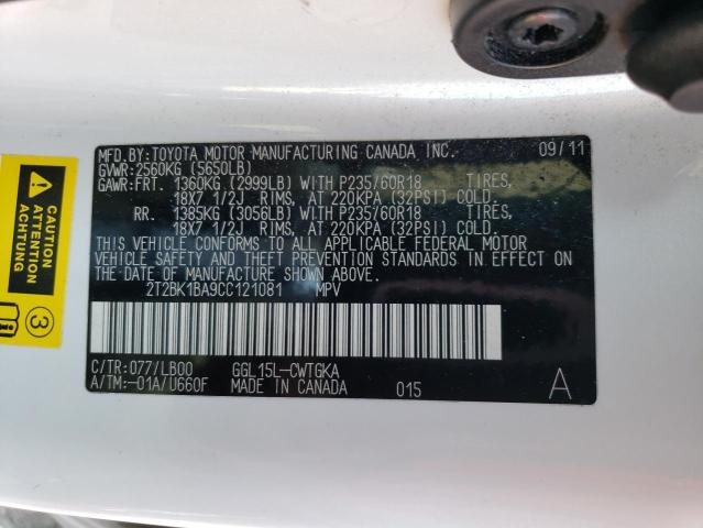 Photo 12 VIN: 2T2BK1BA9CC121081 - LEXUS RX350 