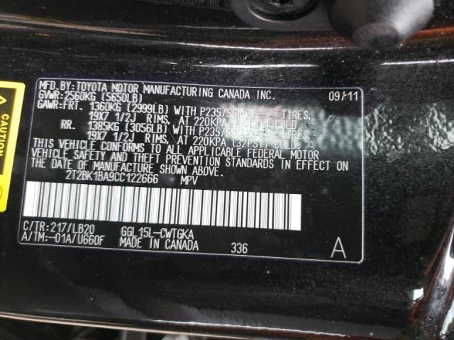 Photo 9 VIN: 2T2BK1BA9CC122666 - LEXUS RX 350 