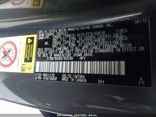 Photo 8 VIN: 2T2BK1BA9DC169598 - LEXUS RX 350 