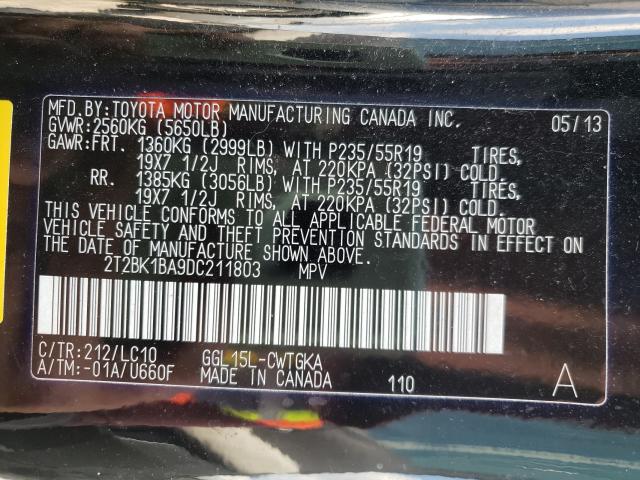 Photo 9 VIN: 2T2BK1BA9DC211803 - LEXUS RX 350 BAS 