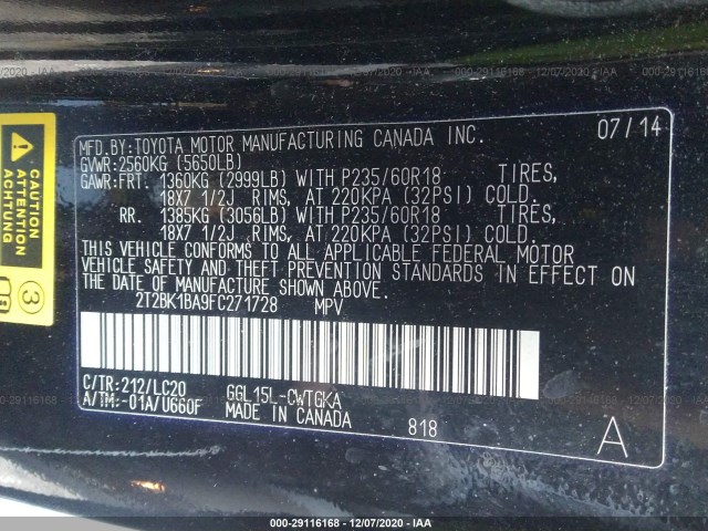 Photo 8 VIN: 2T2BK1BA9FC271728 - LEXUS RX 350 