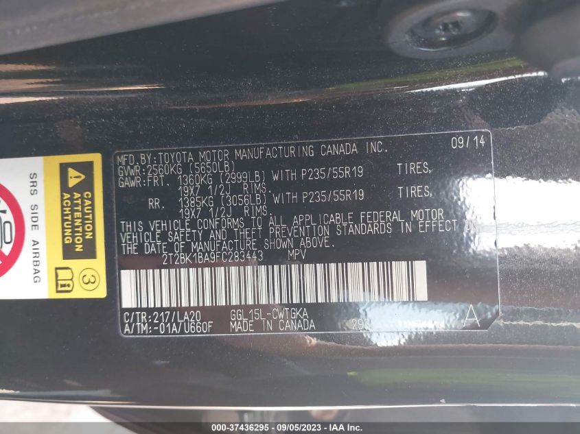 Photo 8 VIN: 2T2BK1BA9FC283443 - LEXUS RX 