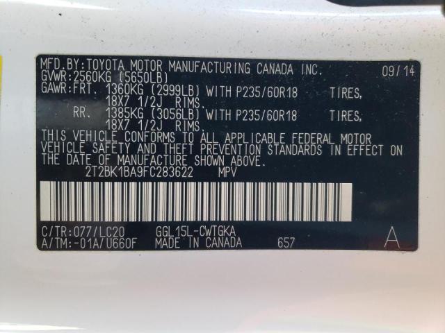 Photo 9 VIN: 2T2BK1BA9FC283622 - LEXUS RX 350 BAS 