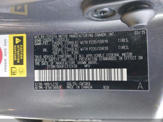 Photo 8 VIN: 2T2BK1BA9FC312438 - LEXUS RX 350 