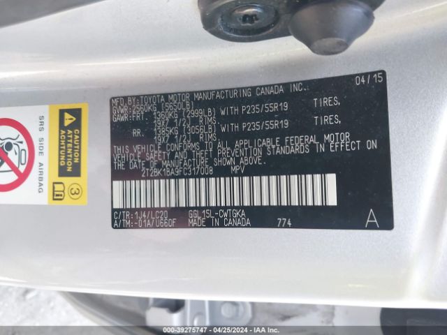 Photo 8 VIN: 2T2BK1BA9FC317008 - LEXUS RX 350 