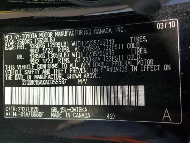 Photo 12 VIN: 2T2BK1BAXAC055587 - LEXUS RX350 