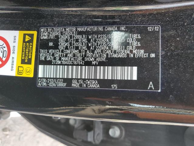 Photo 12 VIN: 2T2BK1BAXDC187642 - LEXUS RX 350 BAS 