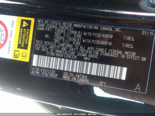 Photo 8 VIN: 2T2BK1BAXFC306339 - LEXUS RX 350 