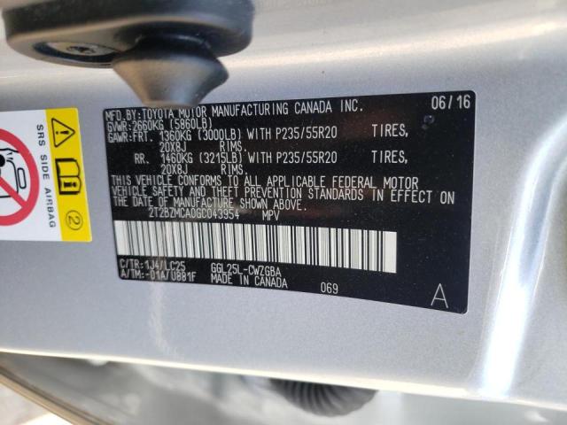 Photo 9 VIN: 2T2BZMCA0GC043954 - LEXUS RX 350 BAS 