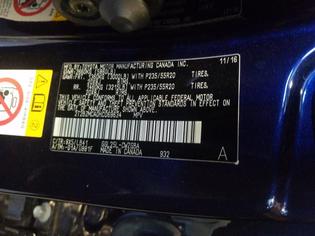 Photo 9 VIN: 2T2BZMCA0HC069634 - LEXUS RX 350 BAS 