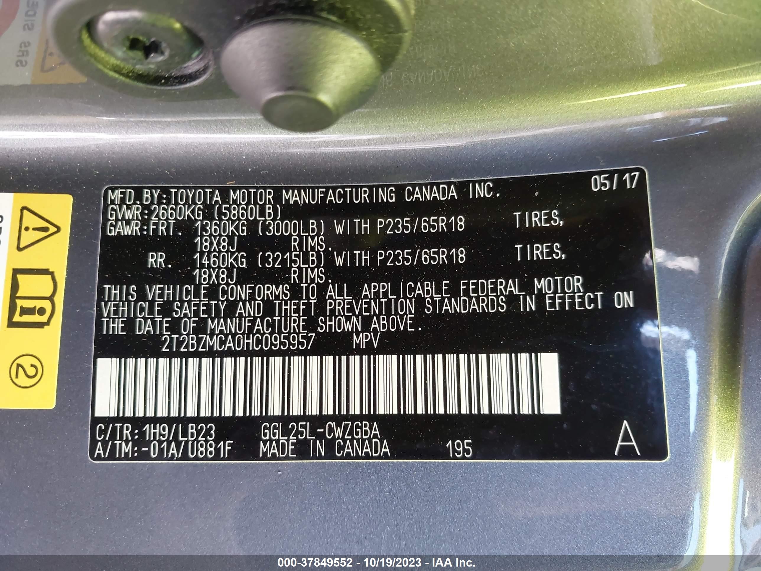 Photo 8 VIN: 2T2BZMCA0HC095957 - LEXUS RX 